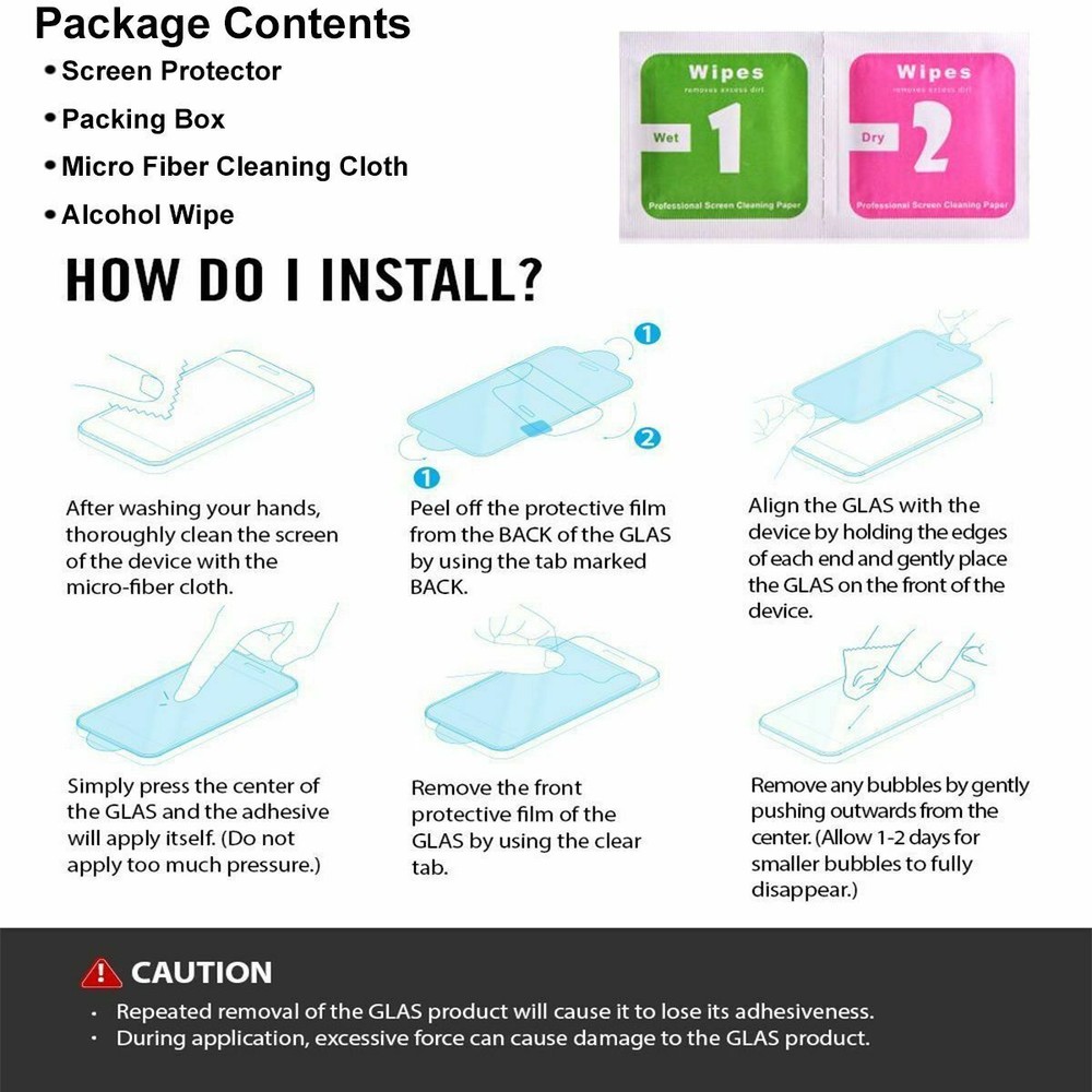 3-Pack iPhone 12 Pro max mini, iPhone 11 Pro Max Tempered Glass Screen Protector