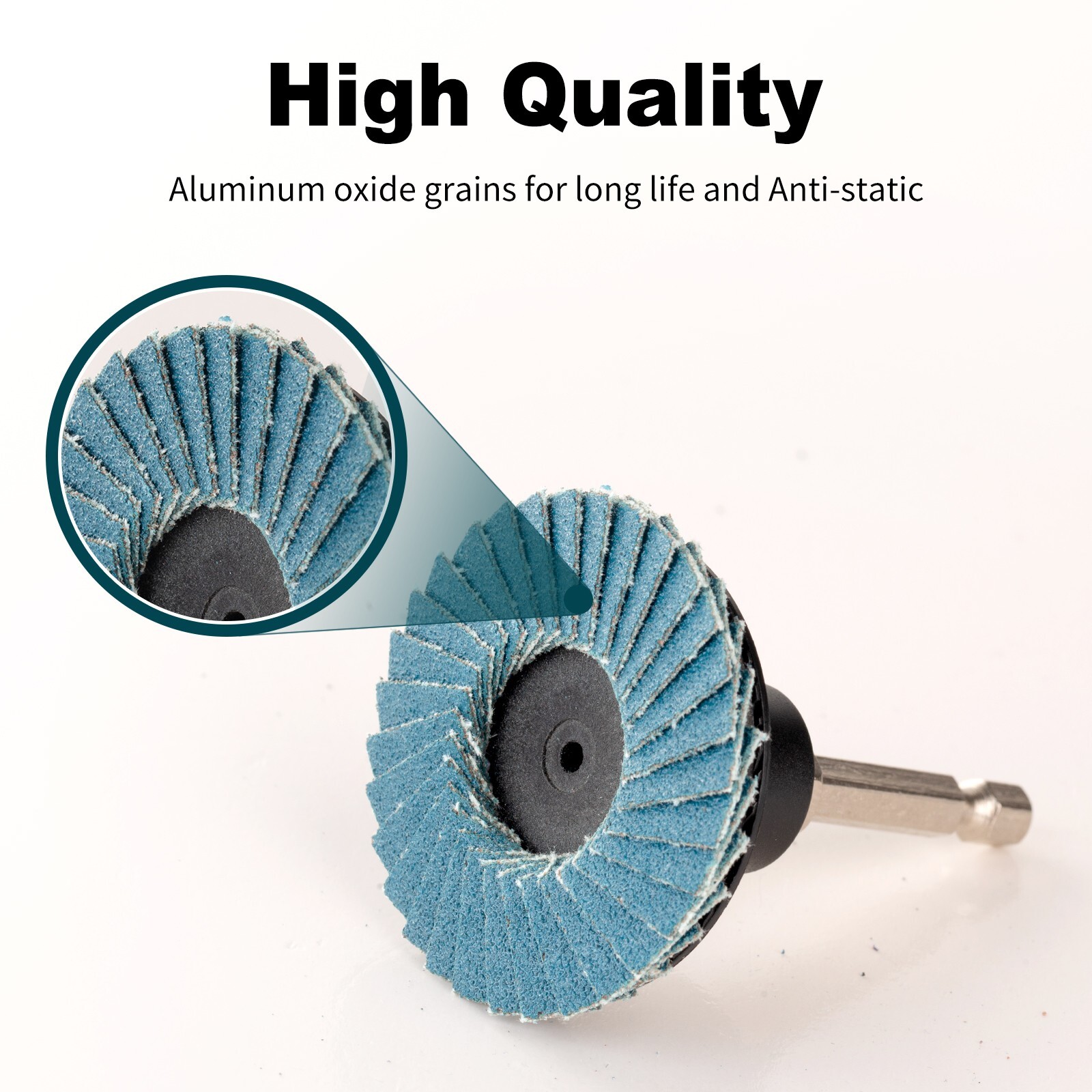 50 PCS 2 Inch Flap Disc for Die Grinder Sanding Disc & Holder, 36/60/80/120 Grit