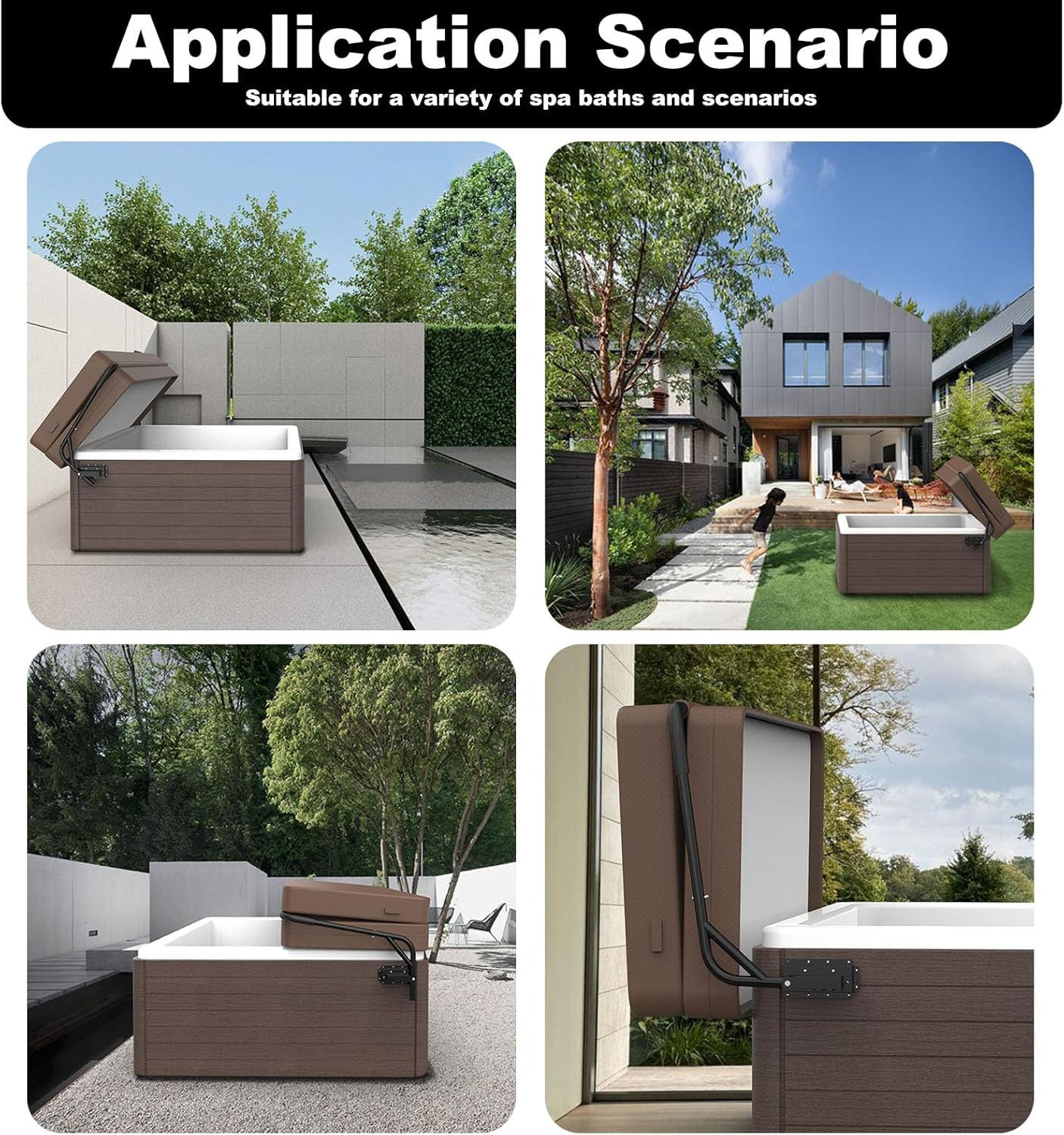 Spa Cover Lift Top Mount Spa & Hot Tub Cover Lift Removal System Fit for Most Sp