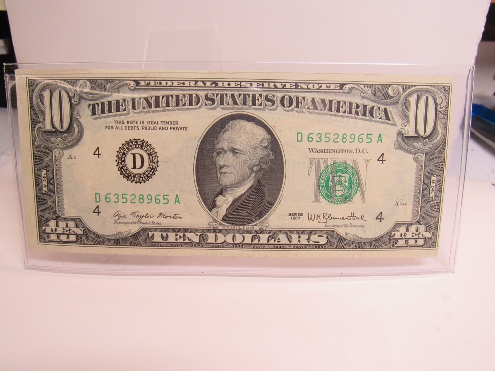 FEDERAL RESERVE "Front to BACK" OFFSET Transfer Error 10.00 NOTE HAMILTON BUST *