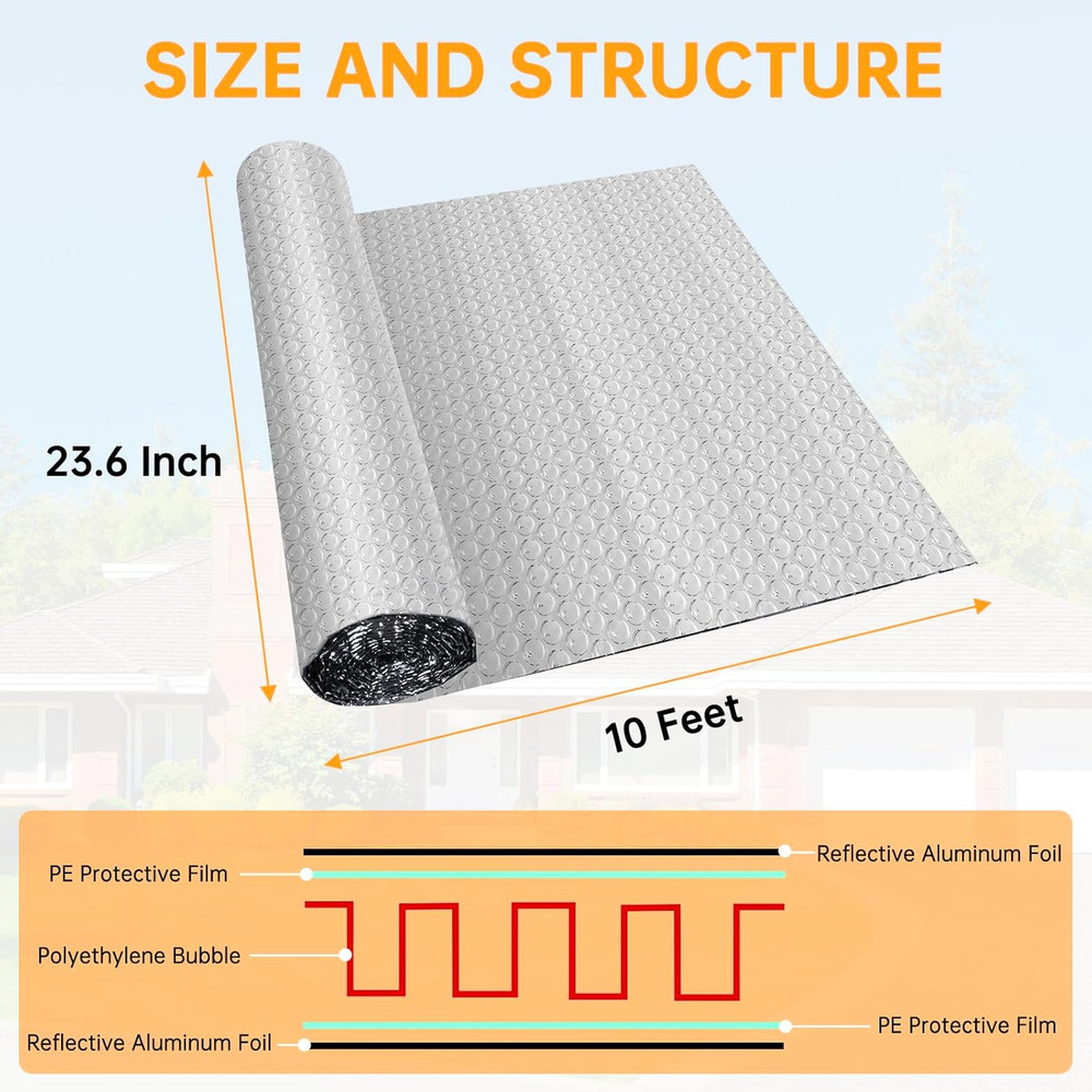 Reflective Foil Insulation, Double Reflective Bubble Insulation Sheet, Aluminum