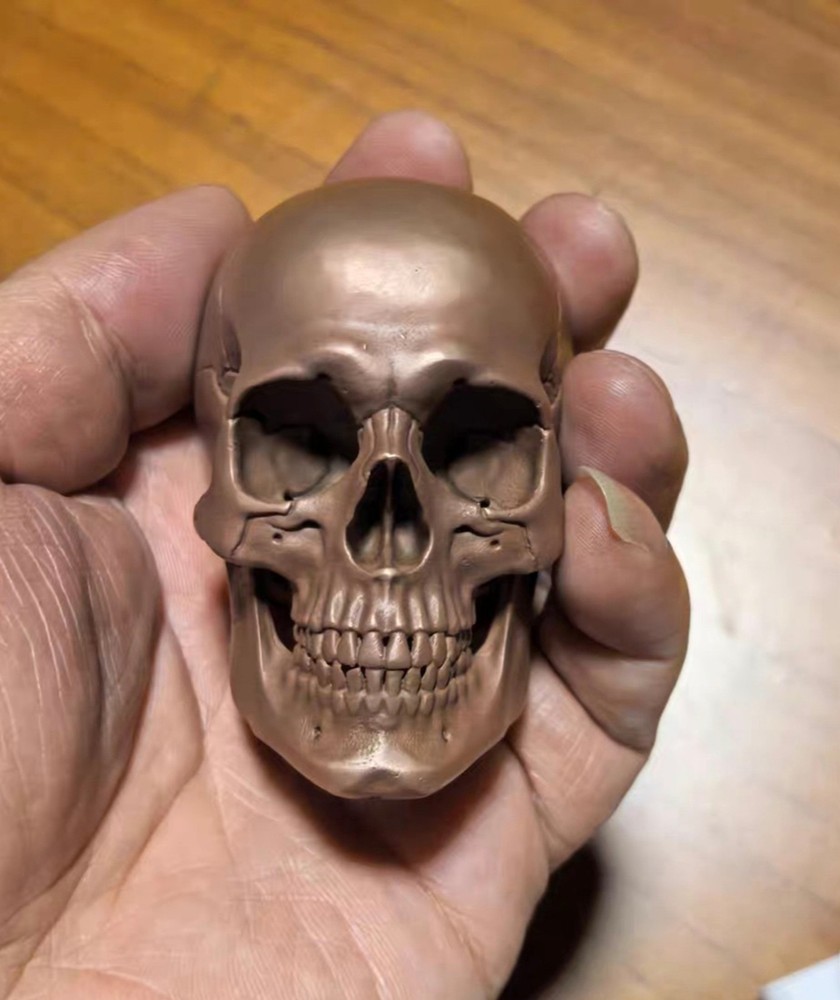 Pure Red purple copper skull head ornament Solid Artistic