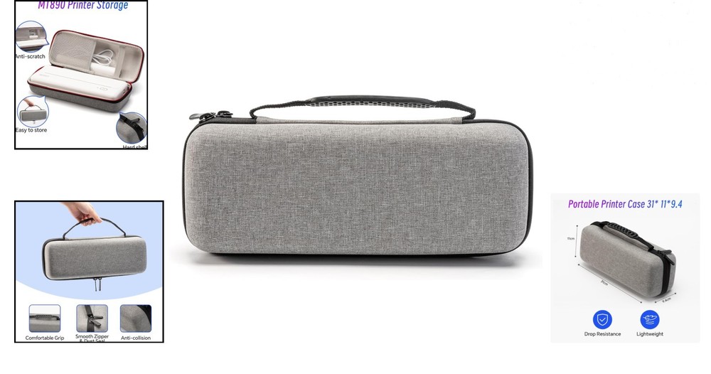 Travel-Ready Printer Protection Case with Zipper Closure & Accessory Compartment