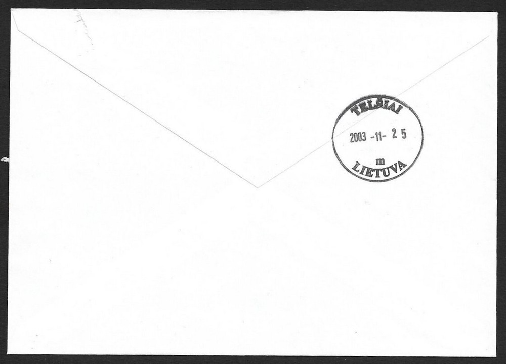 (BL) Lithuania 2003 Registered Cover