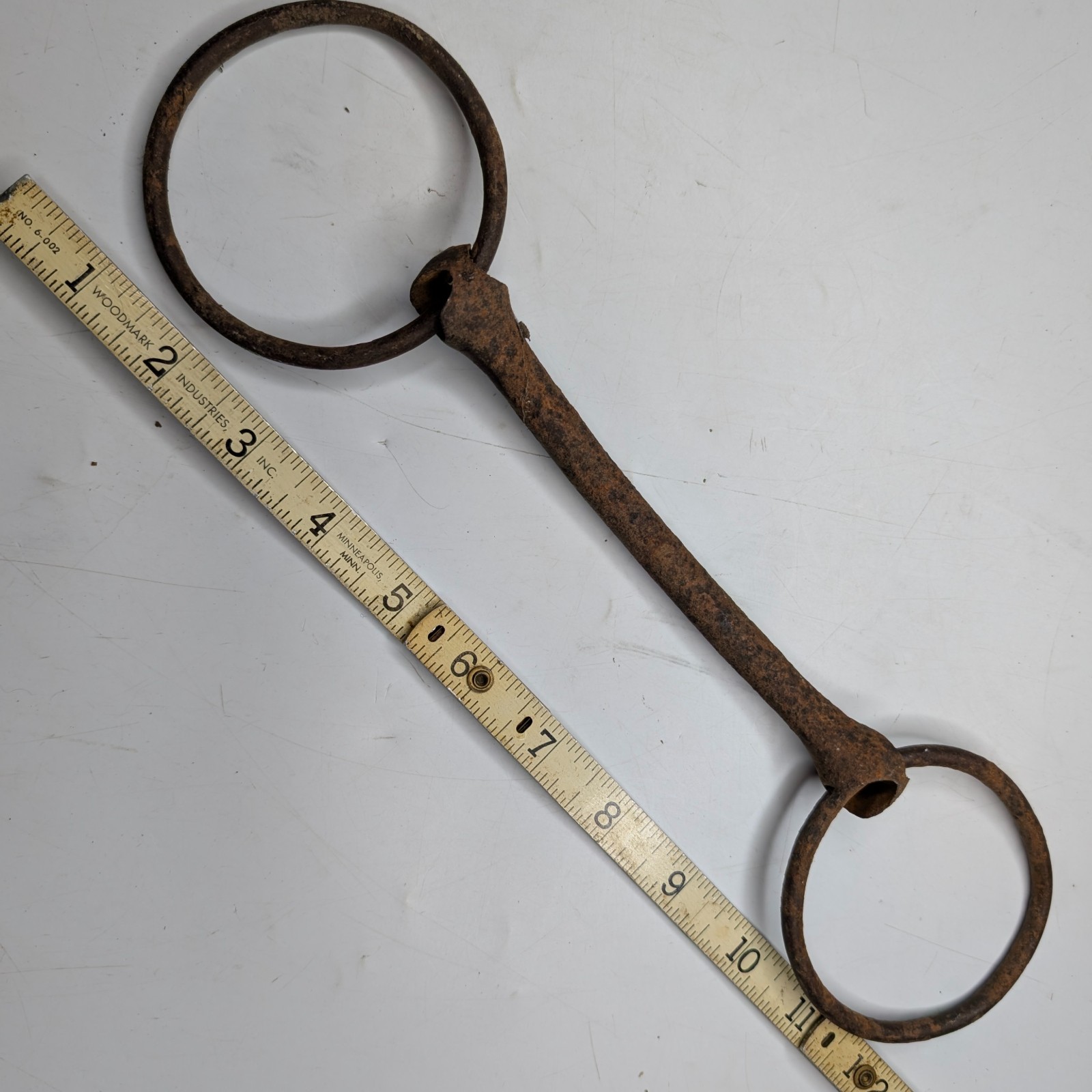 Antique Primitive Forged Iron Horse Bit Snaffle Equestrian Western Farm Decor