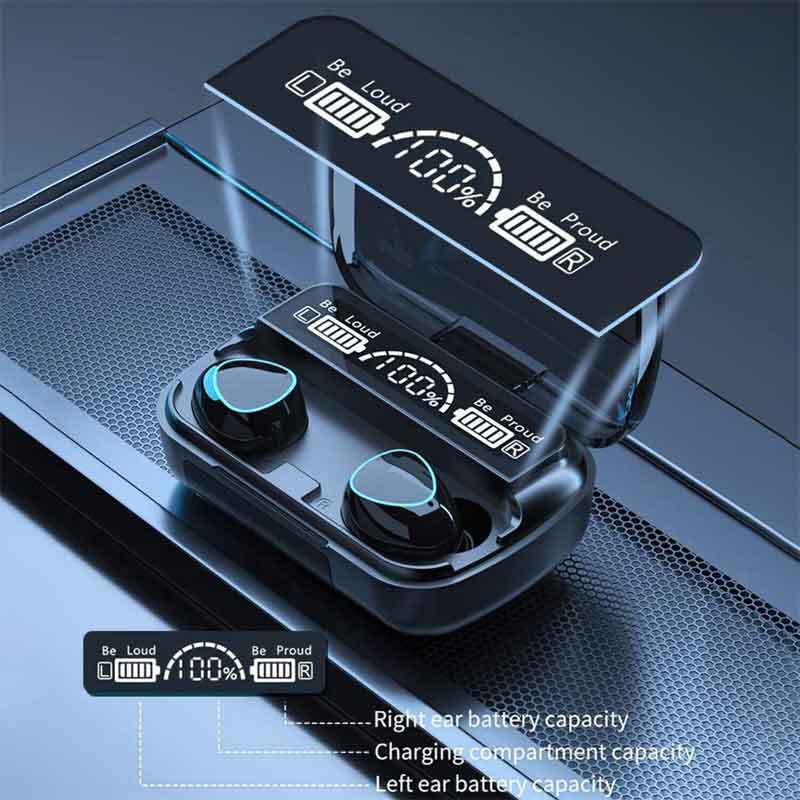 TWS Bluetooth Earbuds Waterproof Bluetooth 5.2 Headset Noise Cancelling Wireless
