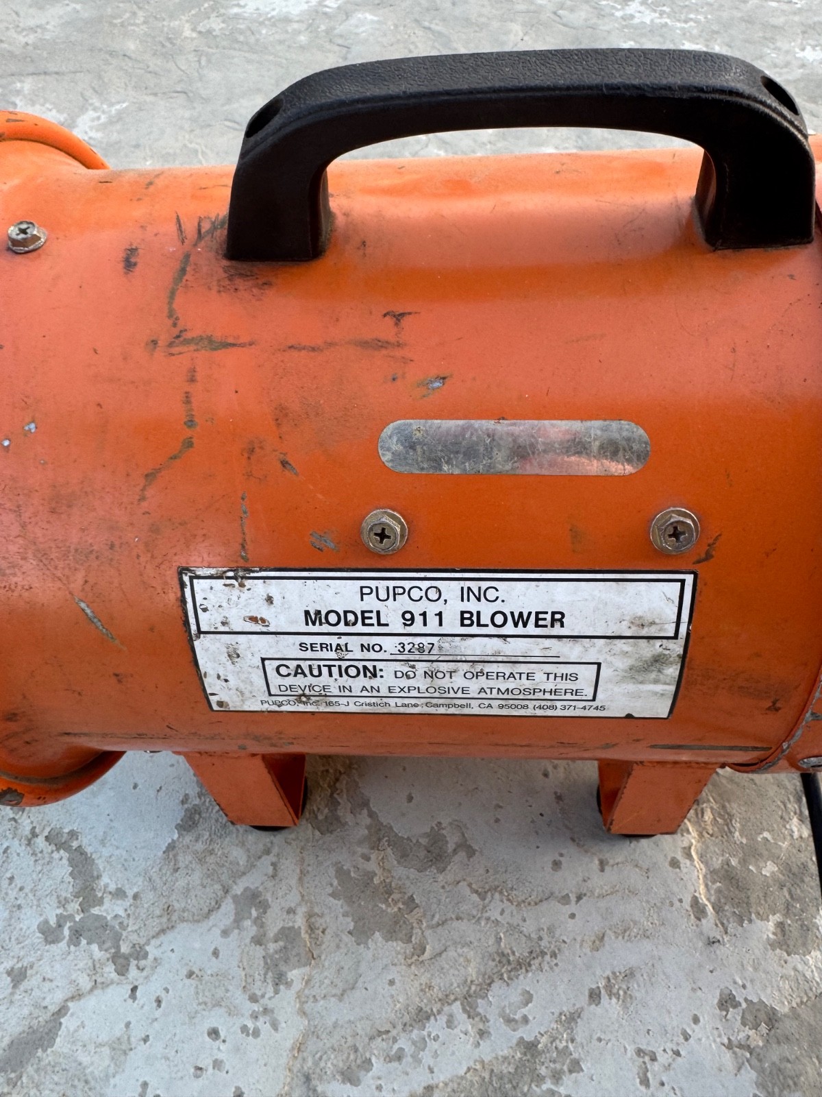 Pupco 911 Confined Space Ventilation Blower 110V Industrial Portable Fan