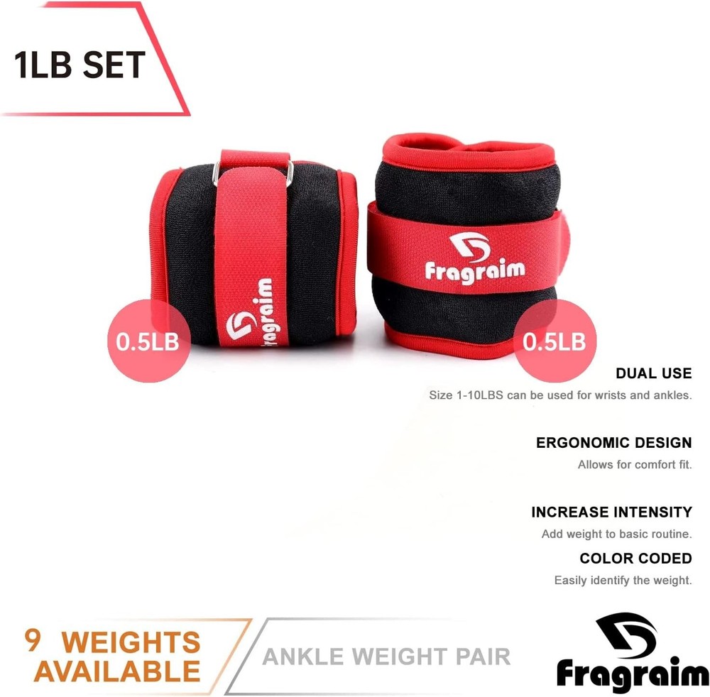 1 Pair Adjustable Ankle Weights for Physical Therapy & Strength - All Sizes