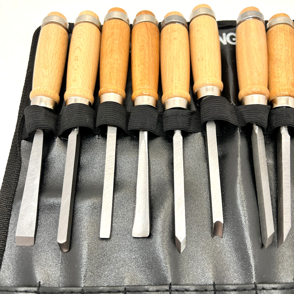 12 Piece Hand Chisel Wood Carving Tool Set Woodworking Gouges NEW