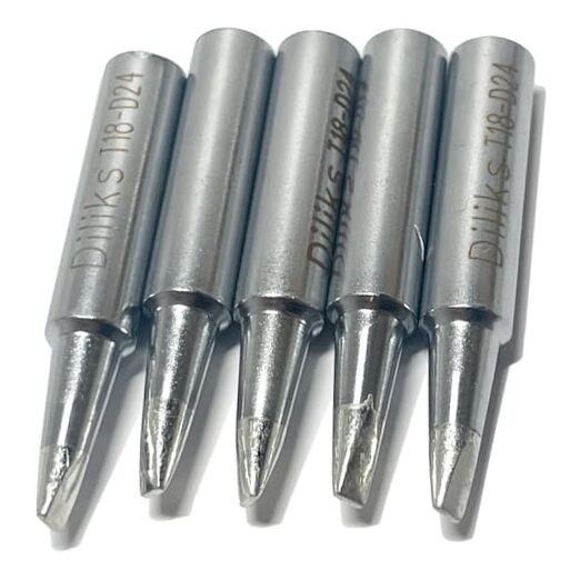 Soldering Iron Tips 5pcs Set, Chisel tip, For HAKKO FX-888D FX-888 FX T18-D24