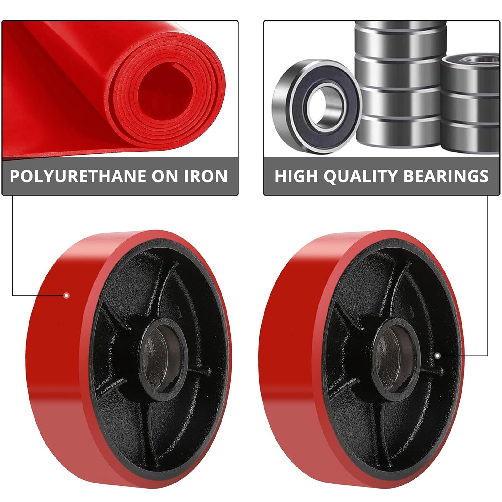 Pallet Jack Lift Truck Steer Load Wheels Set Replacement Kit 20mm ID Bearings