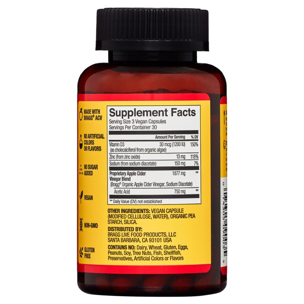 Bragg Apple Cider Vinegar Immune & Weight Management Support 90 Capsules