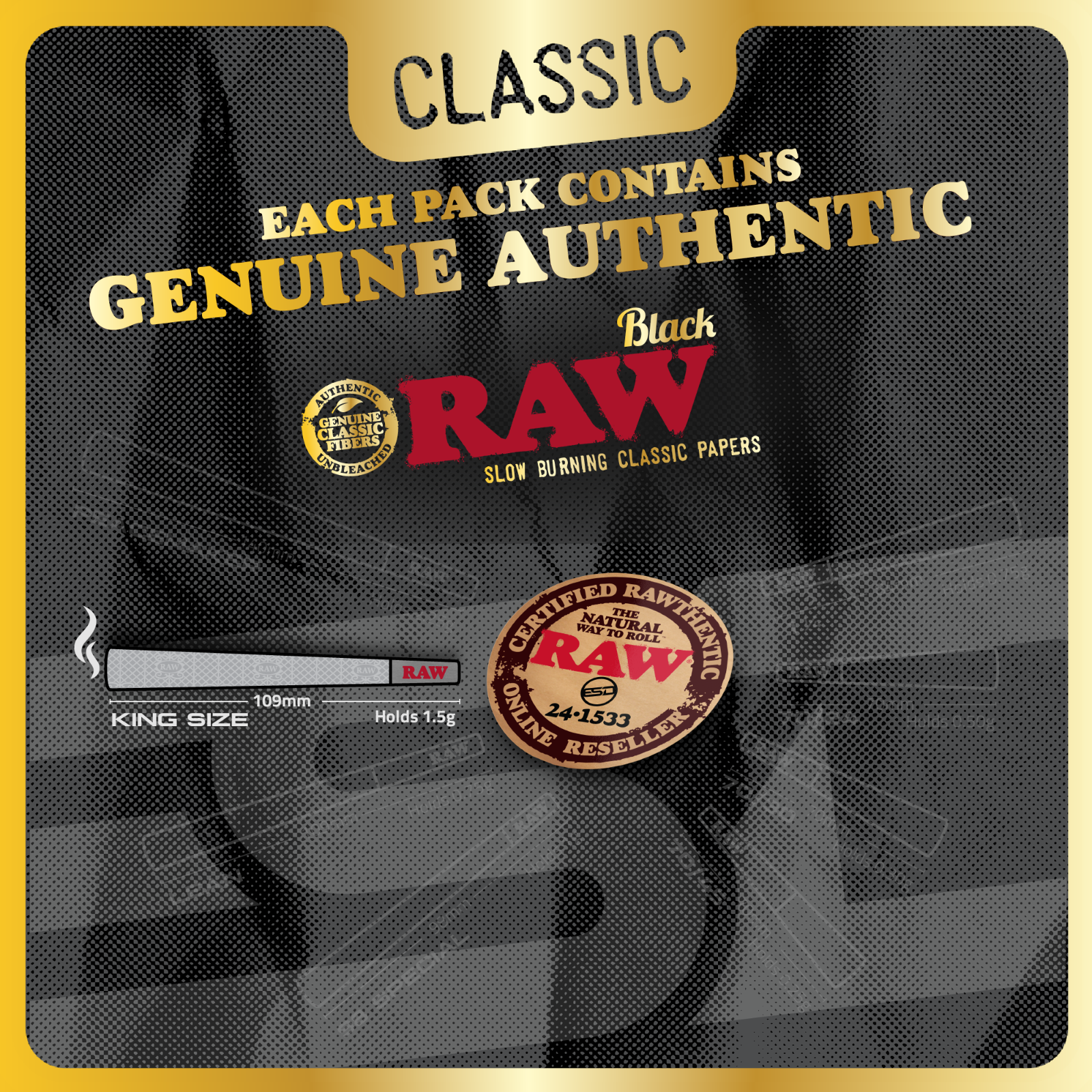 RAW Black 1-1/4 Size Cones | 100 Pack | Ultra-Thin Rolling Paper with Tips