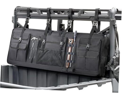 Double UTV Tool Carrier Soft Case, Quick Release Hunting Tool Bag Rack Black