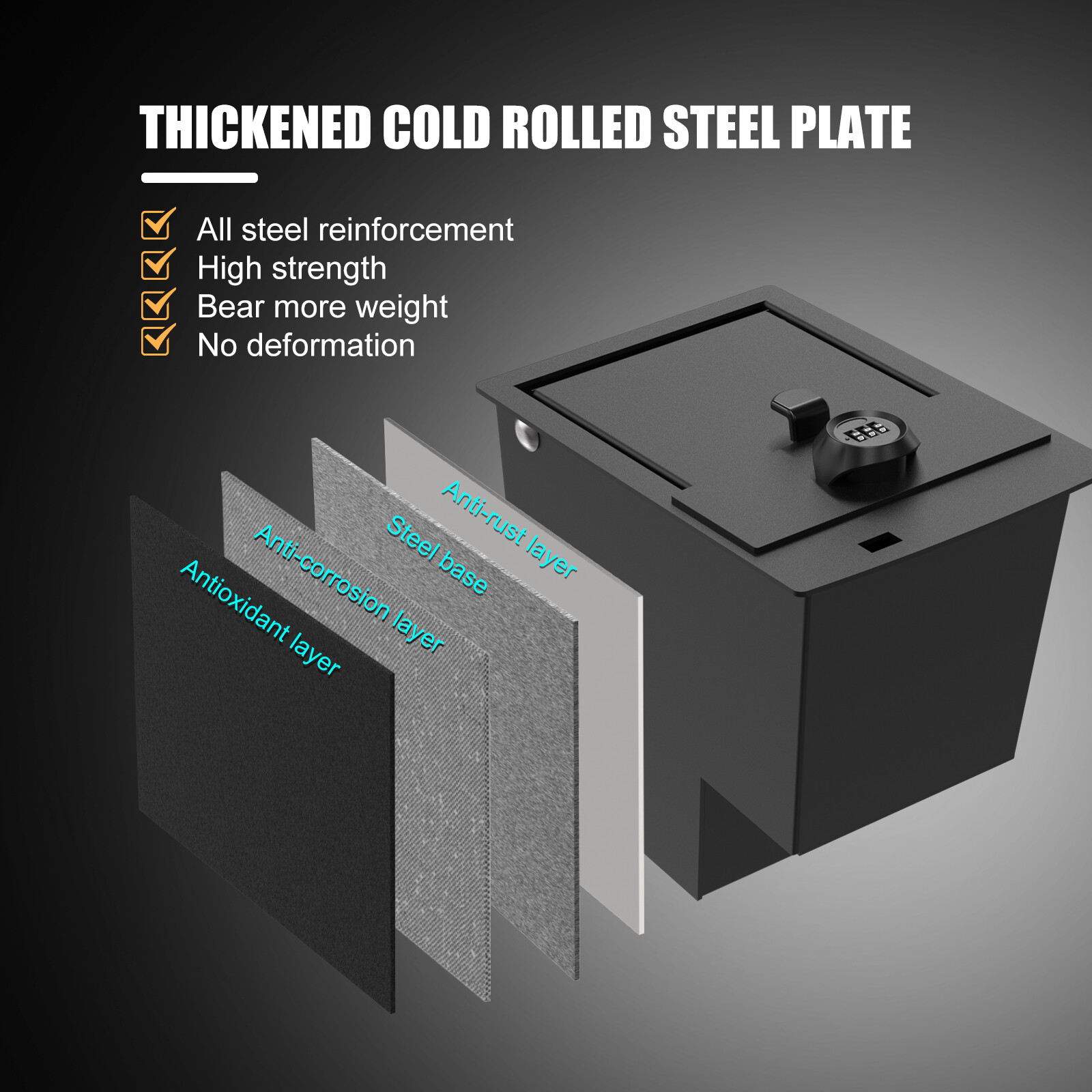 Center Console Safe Vault Storage Box For 2010-24 Toyota 4Runner For 00016-86184