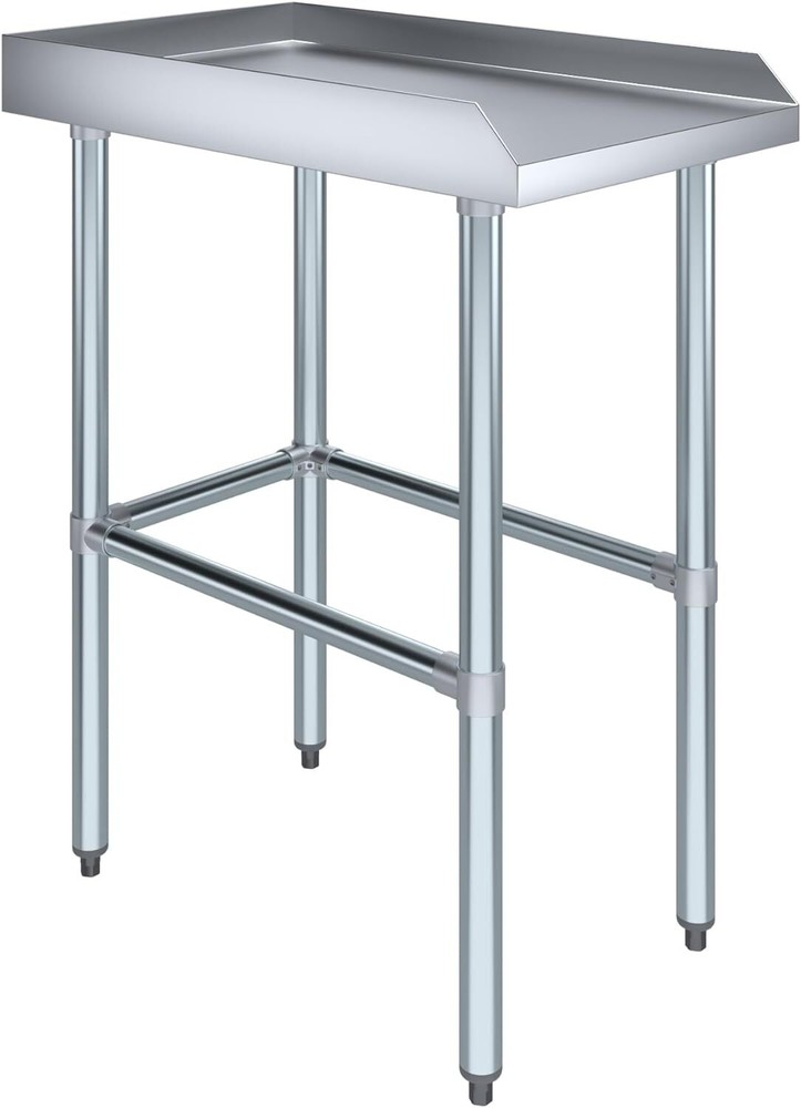 Commercial Stainless Steel Work Table Open Base with Backsplash and Side Guards