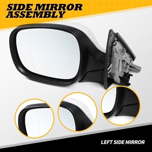 Driver Side Mirror Assembly Compatible with X3 2011-2014 Side View Left White