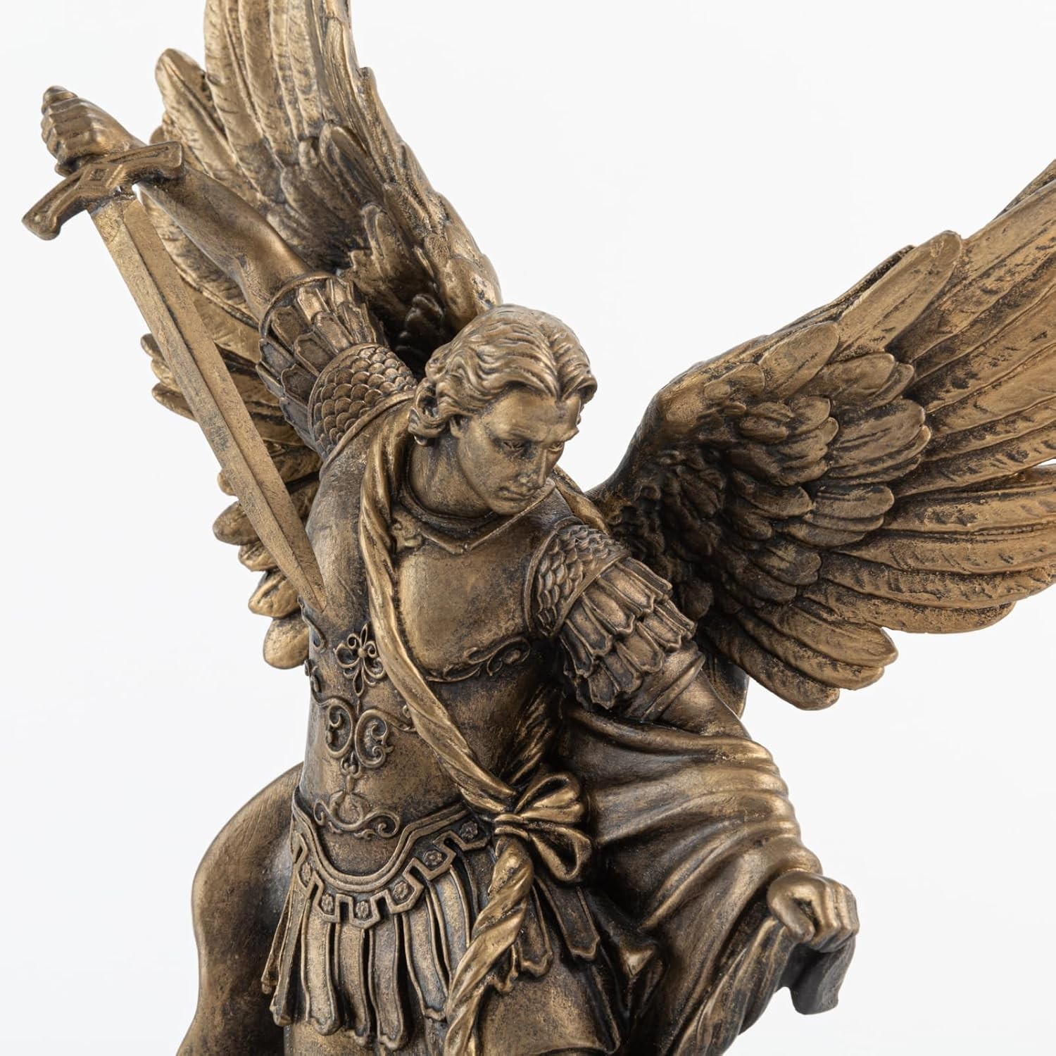 12 inch Bronze St Michael Archangel Statue San Miguel Arcangel Figurines Decor