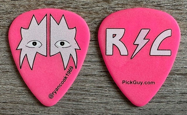 ACE FREHLEY BAND = 2021 pink "Ryan Cook" Signature Tour guitar pick