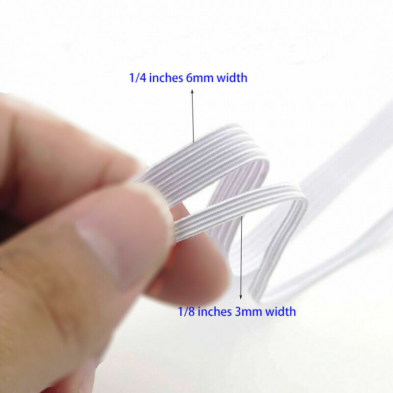 1/8 Inch,1/4 Inch Elastic Band Cord Sewing Trim | For DIY Mask Sewing and Craft