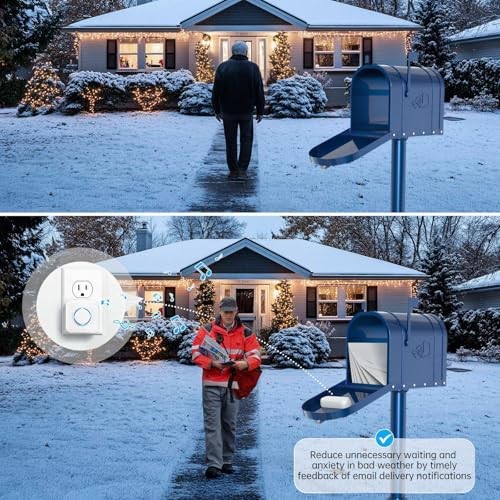 Mailbox Alarm Wireless Long Range Mailbox Alert, Mailbox Sensor with 600 ft