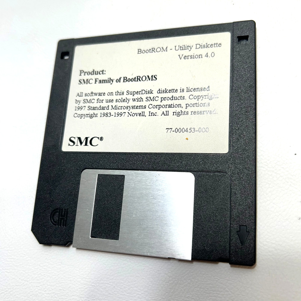 Vintage SMC BootROM Utility Diskette Version 4.0 IBM DOS SuperDisk (Untested)