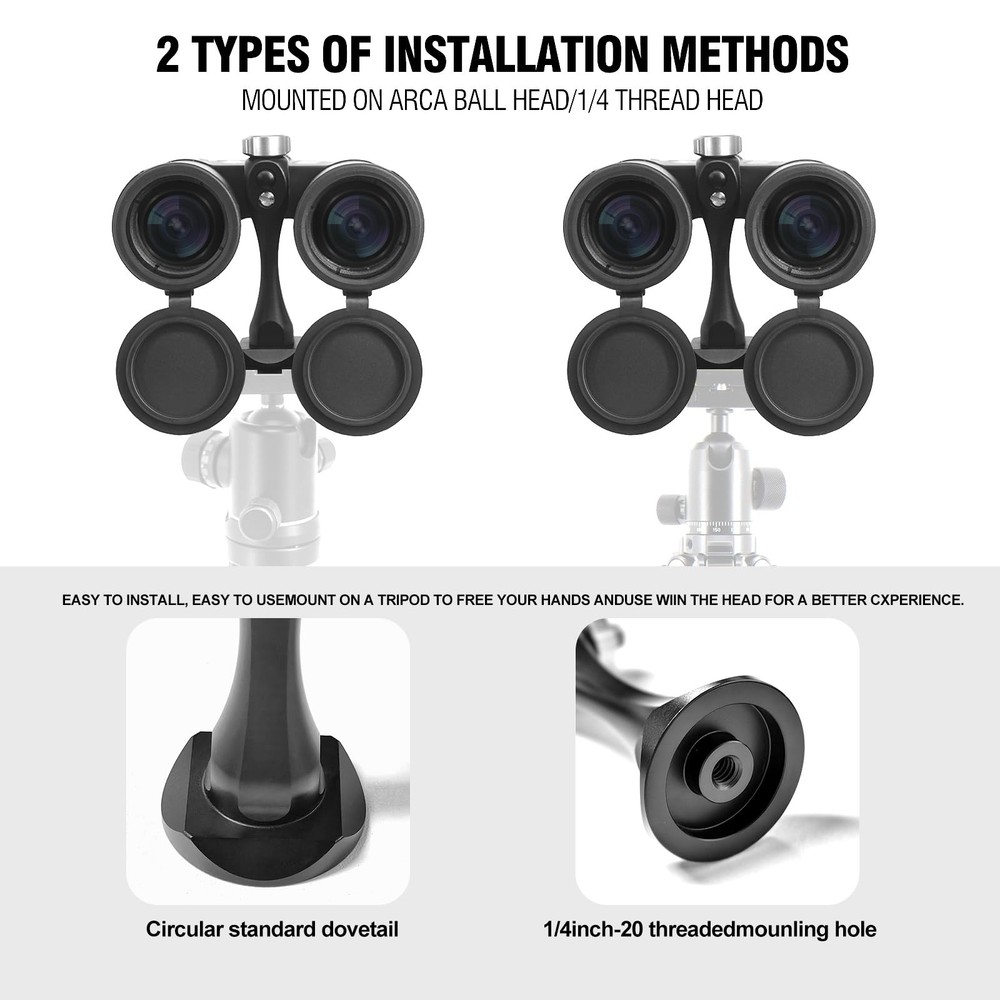 Binocular Tripod Adapter Quick Release with 1/4-20 Inch ThreadingT6061