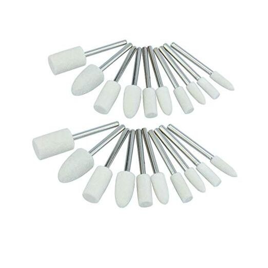 20 Pieces Compressed Wool Polishing Wheels Wool Felt Grinding Bits Buffing