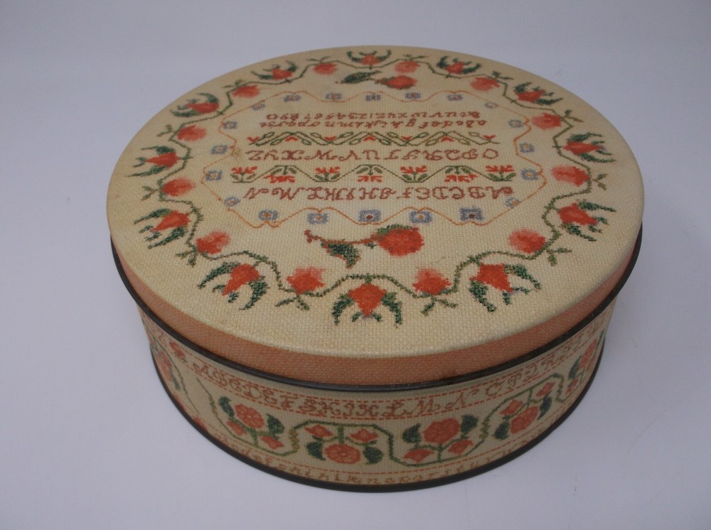 Cross Stitch Letters and Number Storage Tin