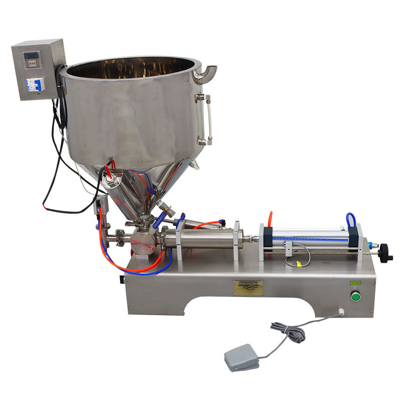 110V 50-500ml Pneumatic Paste Liquid Heating Filling Machine Single Nozzle