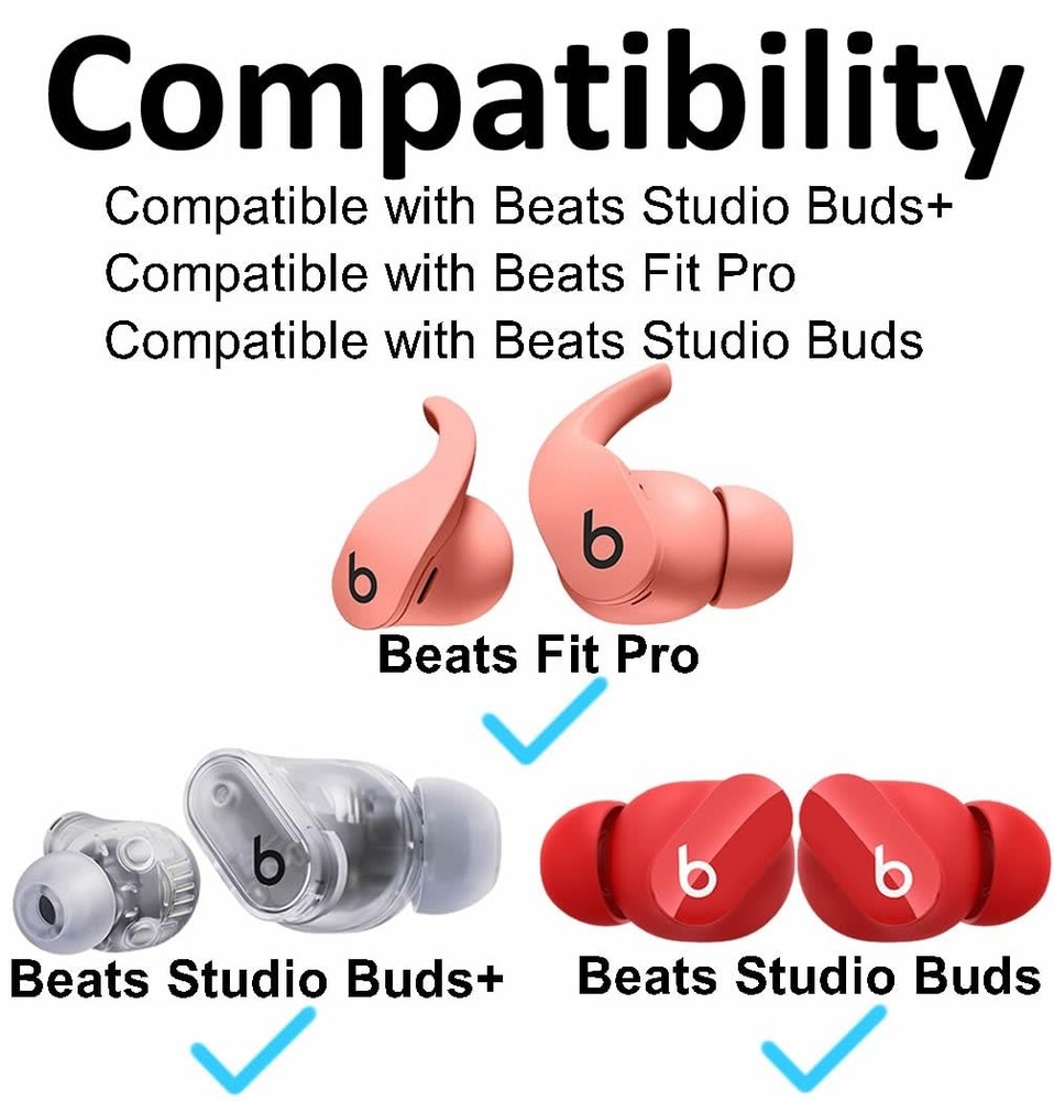 A-Focus Memory Foam Tips for Beats Studio Buds+ / Fit Pro/Solo medium, black