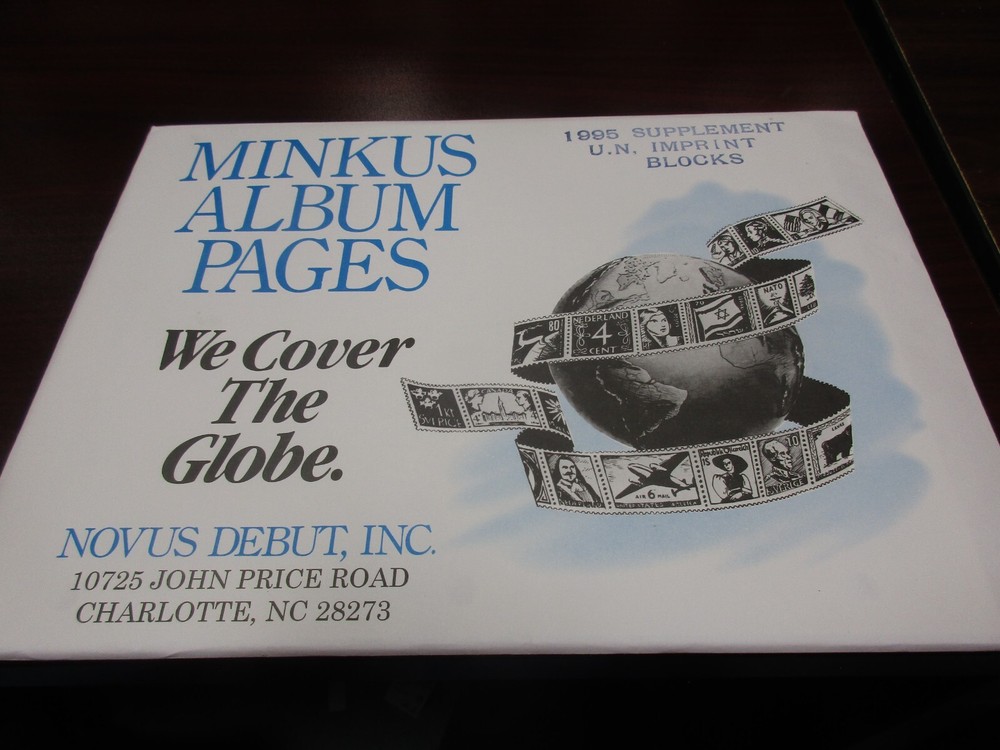 "MINKUS"ALBUM PAGES 1995  SUPPLEMENT U.N. IMPRINT BLOCKS   W/FREE SHP.