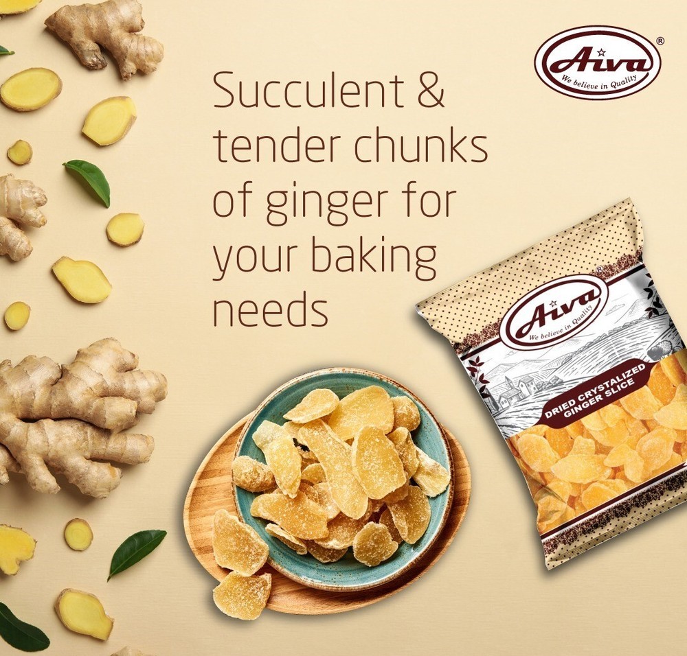AIVA Crystallized Ginger Slices, 1 lb