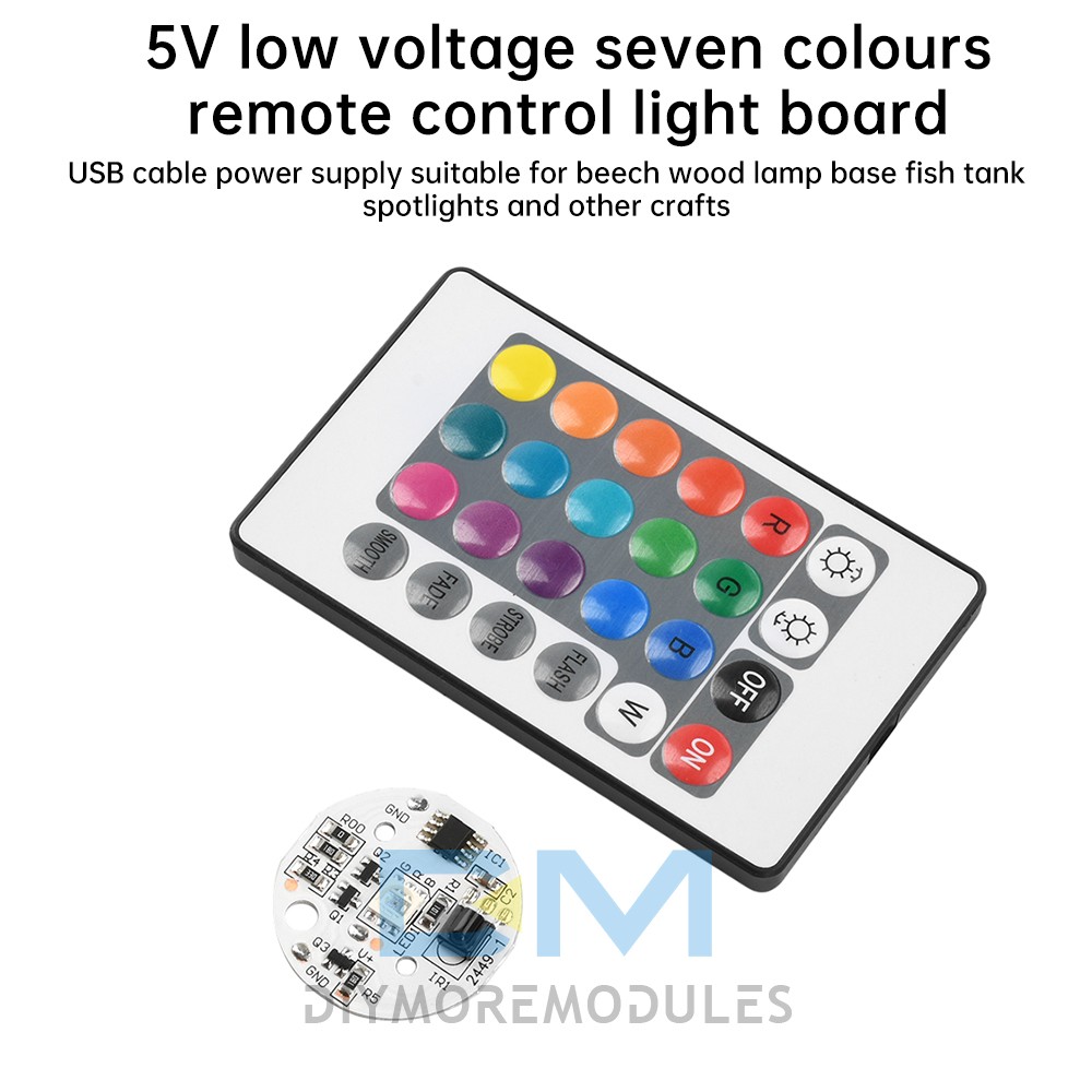 DC 5V RGB Light Board 24 Key IR Wireless Remote Control Switch LED Control