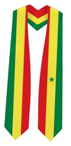 Flag Graduation Stole - Length & Width Fits All Body Types - Study Senegal