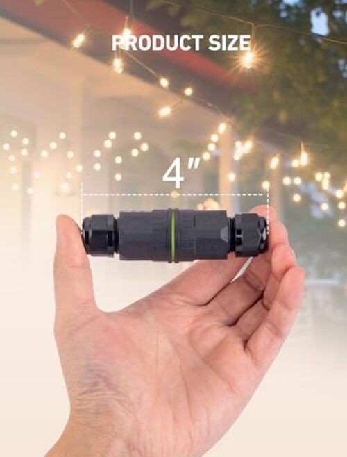 3-Pack Junction Box with 3 Pin Electrical Cable Connectors, IP68 Waterproof,