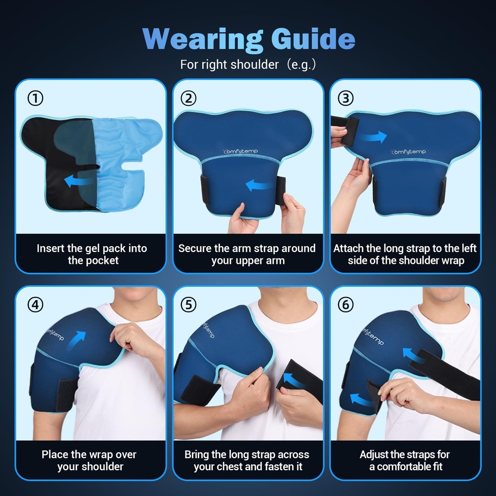 Comfytemp Shoulder Ice Pack Wrap Shoulder Brace Compression Sleeve for Shoulders