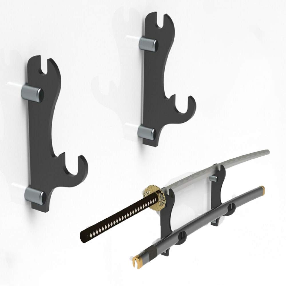 WANLIAN Sword Display Wall Mount, Black 1 set