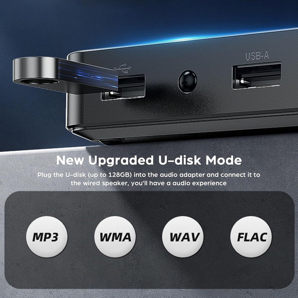 Bluetooth 5.4 Receiver Transmitter Wireless 3.5mm AUX to RCA Audio USB Adapter