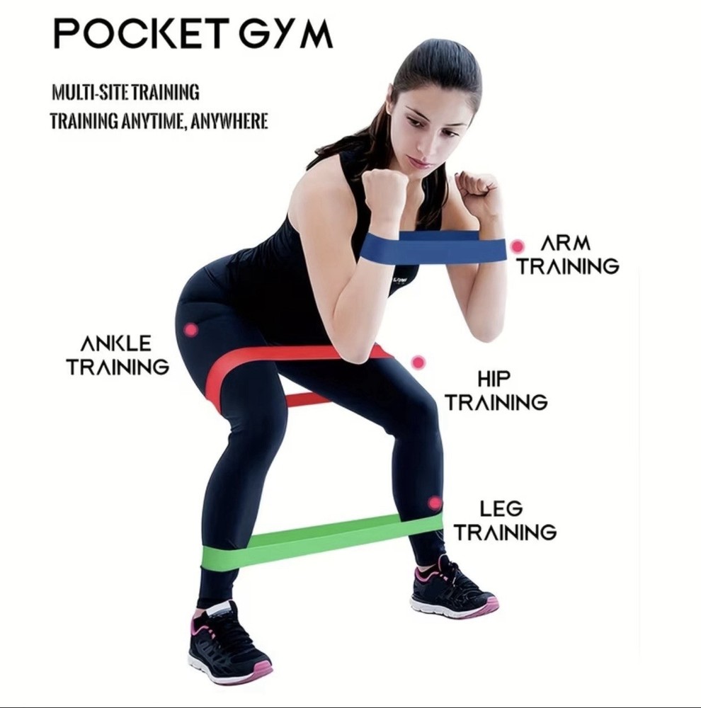 Resistance Loop Bands with Mesh Bag NEW 5 Bands Exercise Workout