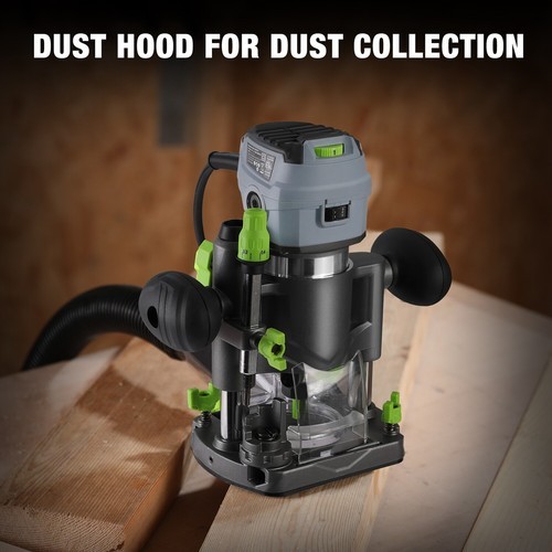 WORKPRO Compact Router Combo Kit 6.5 Amp Compact Router Fixed Base&Plunge Router