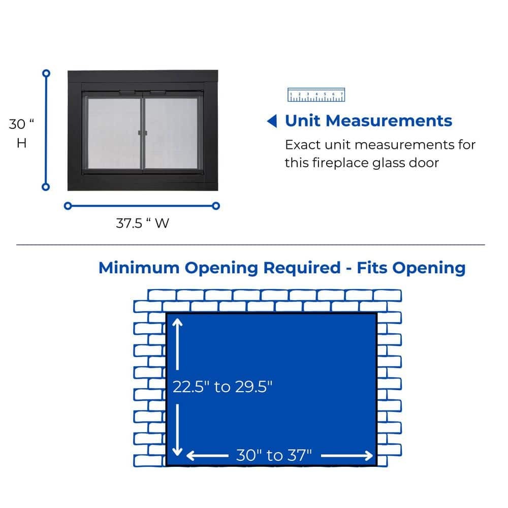 Harland Small Glass Fireplace Doors With Screen
