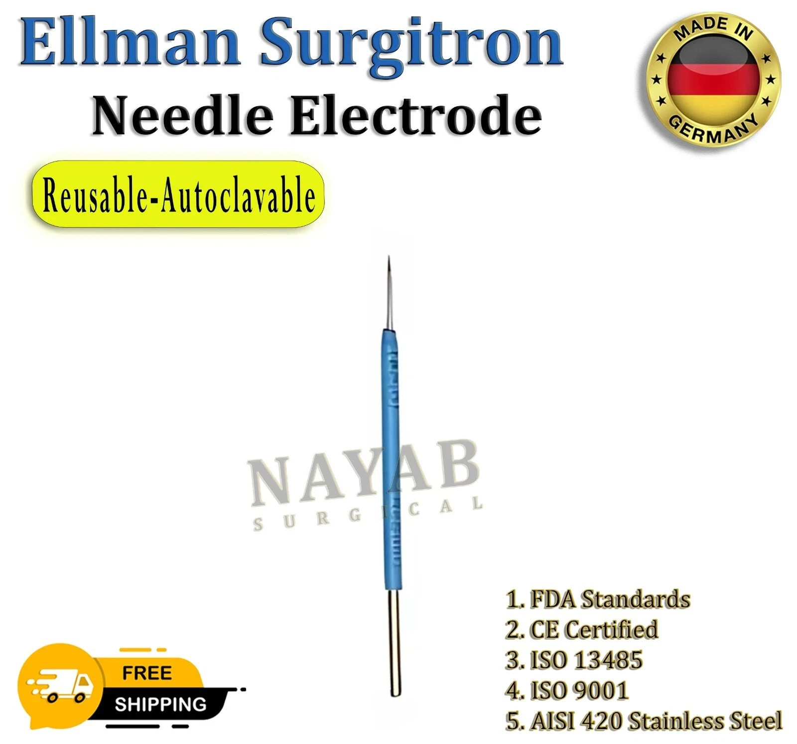 Ellman Surgitron Set of 14 Handpiece Electrodes Reusable - Tungsten Tips New CE
