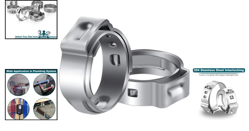 Durable 50 Count 1 Inch PEX Cinch Clamps - Rust Resistant & Reliable Connection