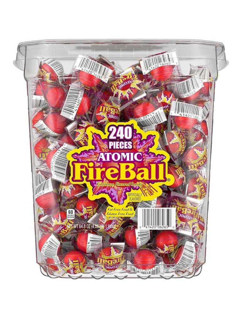 Atomic Fireballs Cinnamon Flavored Candy, 240 Individually Wrapped Pieces, 4.05