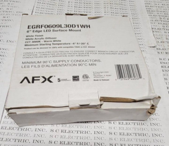 AFX EGRF0609L30D1WH6" EDGE LED SURFACE MOUNT - WHITE