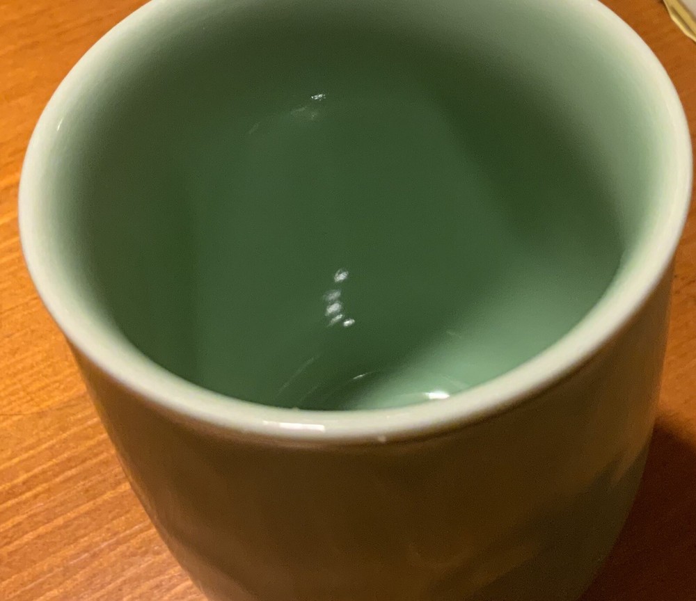 PAIR OF CERAMIC LIGHT GREEN 4.5” TEACUPS