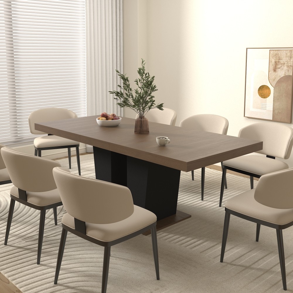 Extendable Wooden Dining Table for 4 10 People Modern Expandable Kitchen Table