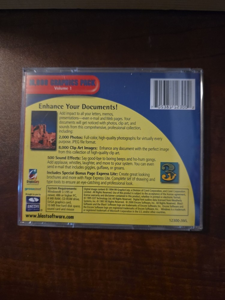 10,000 Graphics Pack Volume 1 - (1999 GraphicCorp/Corel) - CD-ROM