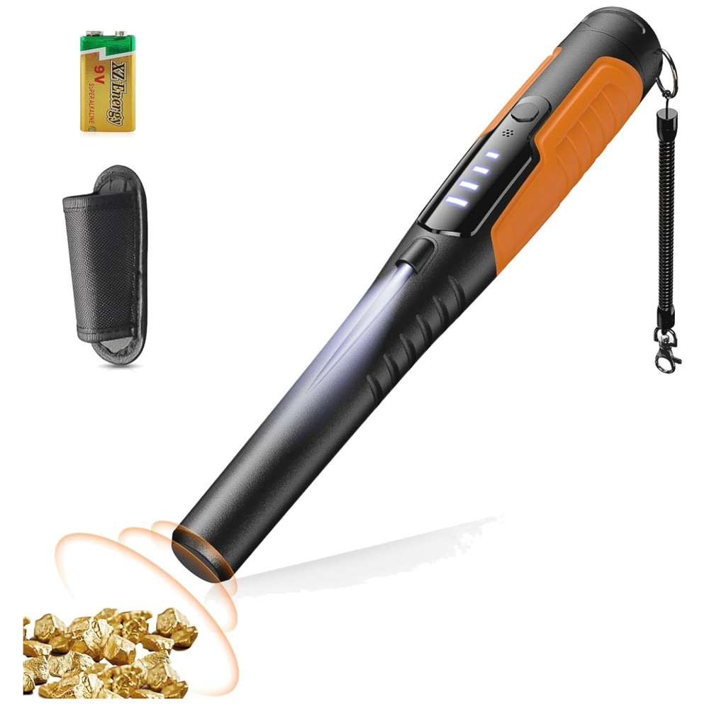 Professional Treasure Pinpointer with 360 Scanning & Backlit LCD for All Ages